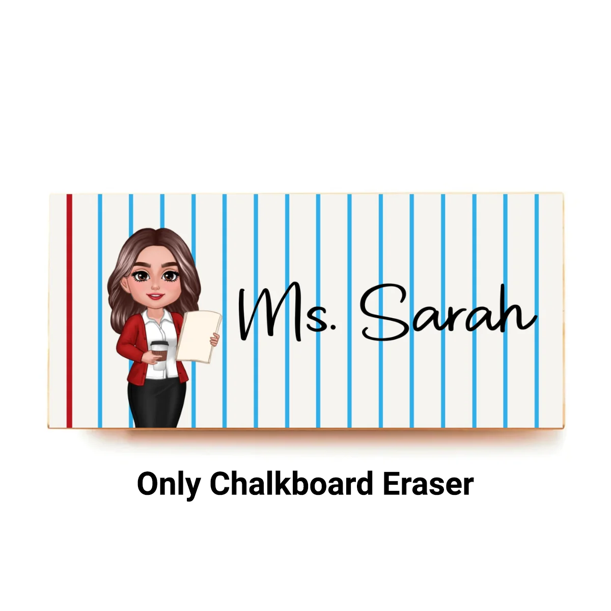 Doll Teacher Notebook Pattern Personalized Chalkboard/Whiteboard Eraser with Marker, Teacher Appreciation Gift, Back To School Gift - Image 12