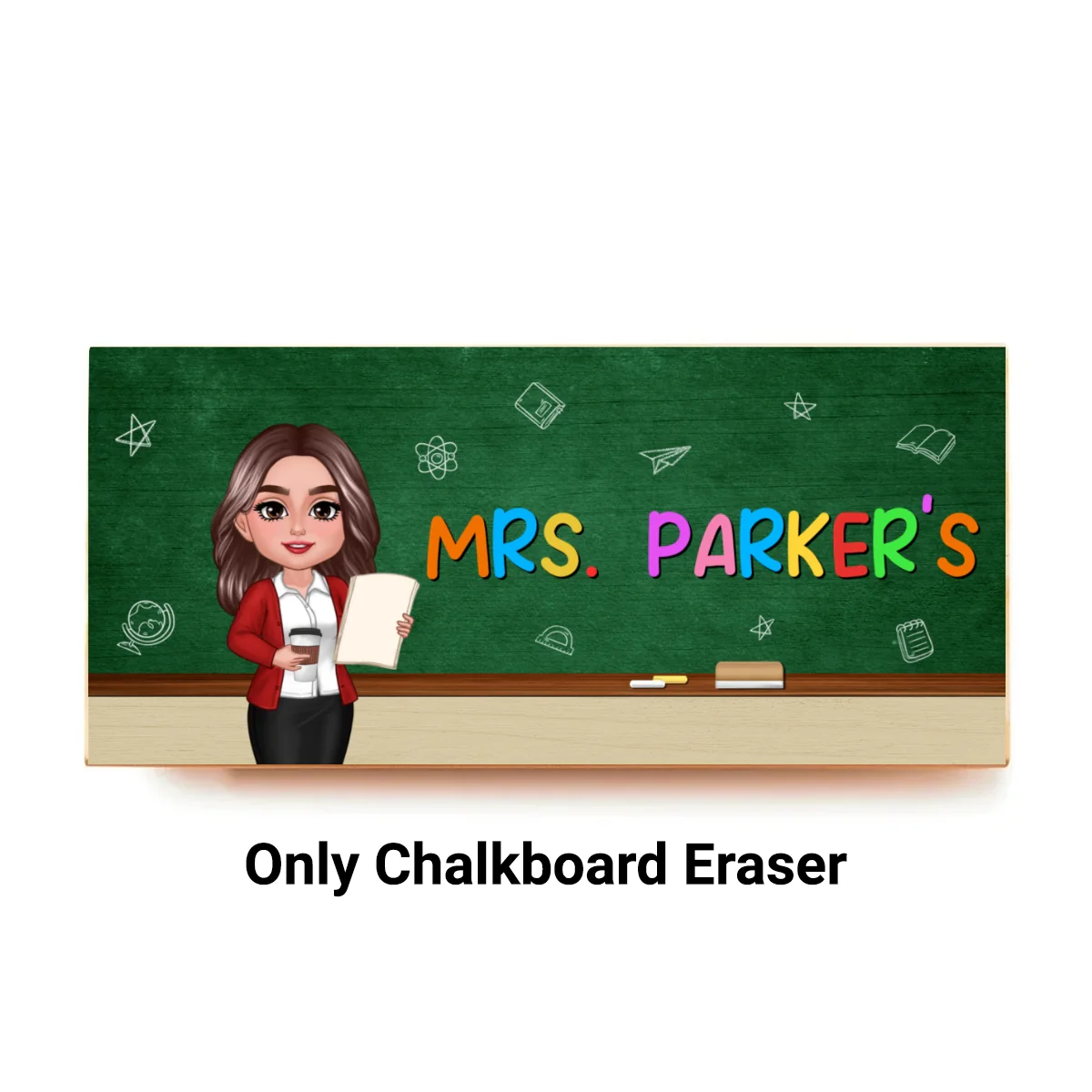 Doll Teacher Personalized Chalkboard Whiteboard Eraser with Marker, Teacher Appreciation Gift, Back To School Gift - Image 16