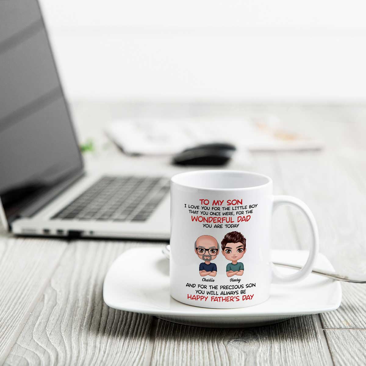 Doll To My Son From Dad Mom Happy Father‘s Day Personalized Mug - Image 4