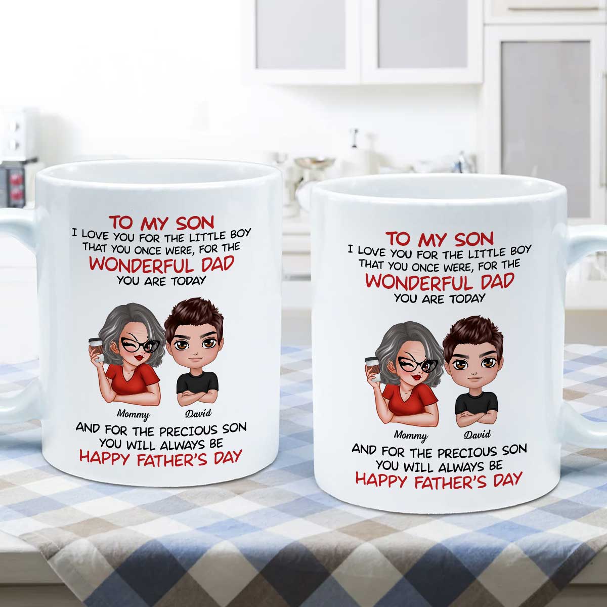 Doll To My Son From Dad Mom Happy Father‘s Day Personalized Mug - Image 5