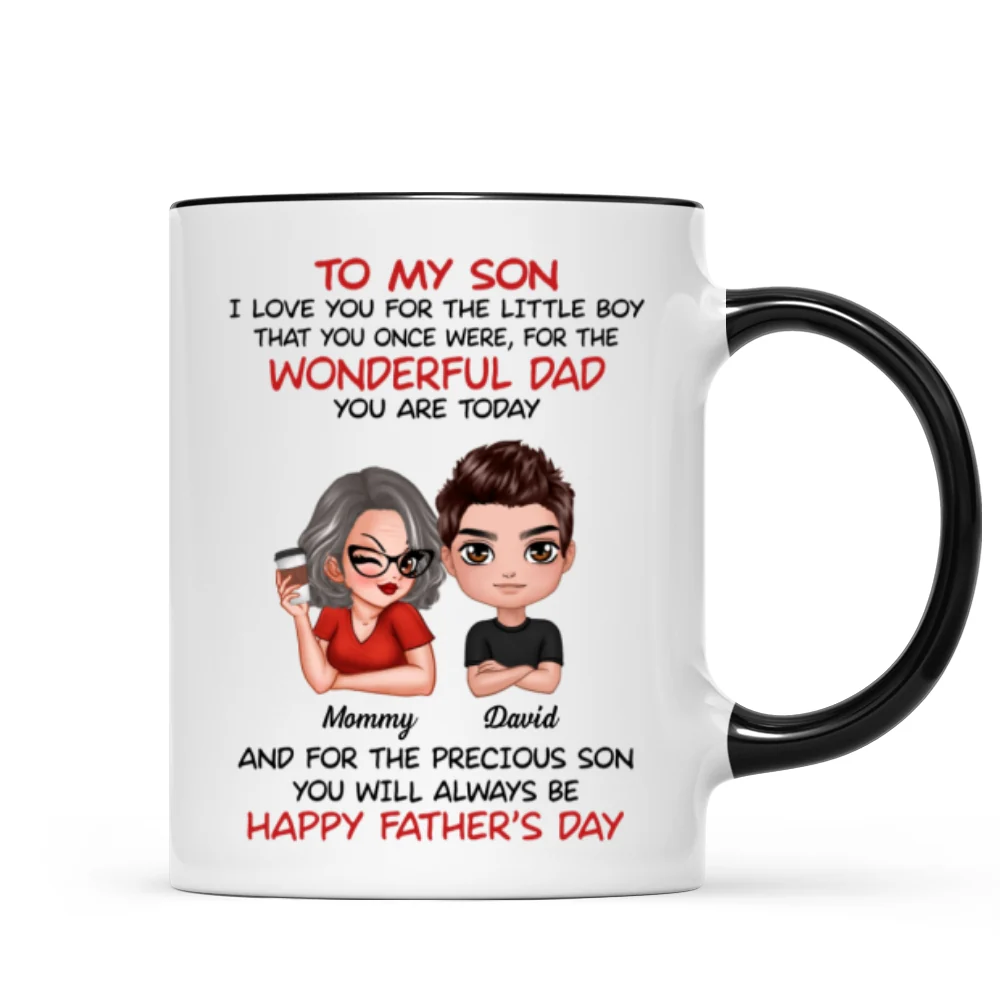 Doll To My Son From Dad Mom Happy Father‘s Day Personalized Mug - Image 8