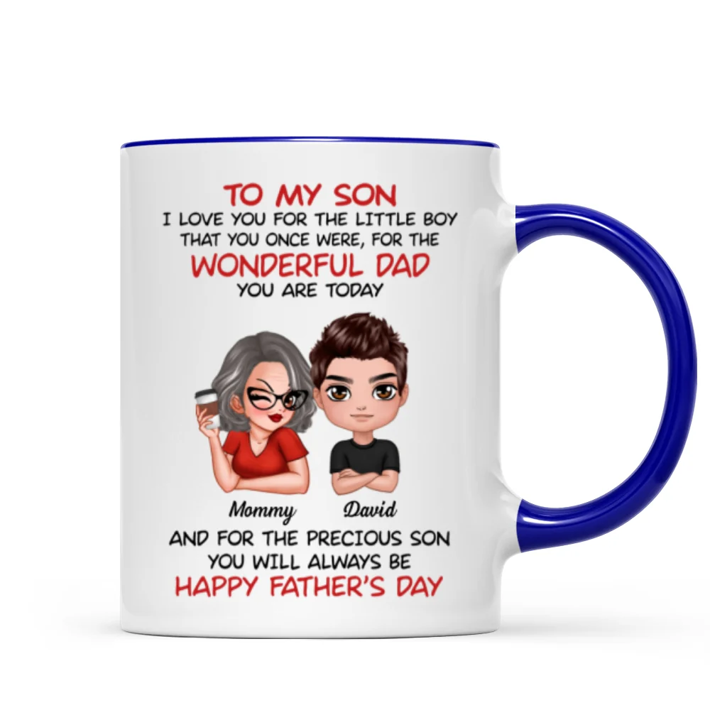 Doll To My Son From Dad Mom Happy Father‘s Day Personalized Mug - Image 9