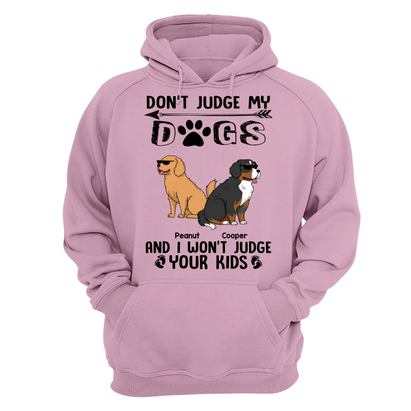 Don‘t Judge My Dog I Won’t Judge Your Kids Funny Dogs Cartoon Personalized Shirt - Image 15