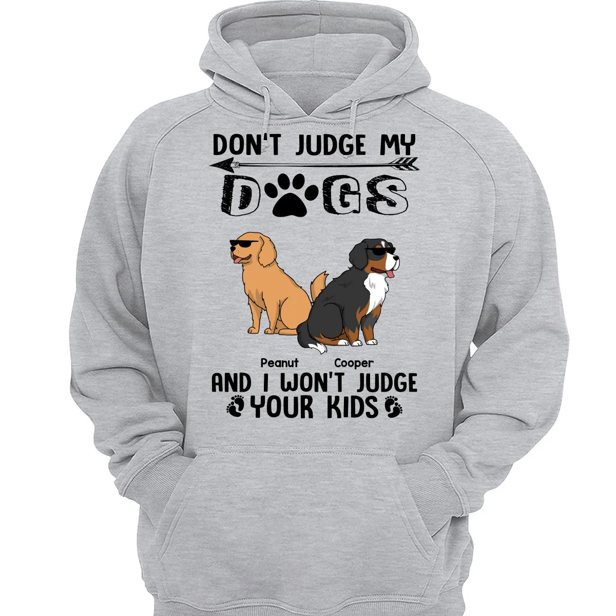 Don‘t Judge My Dog I Won’t Judge Your Kids Funny Dogs Cartoon Personalized Shirt - Image 3