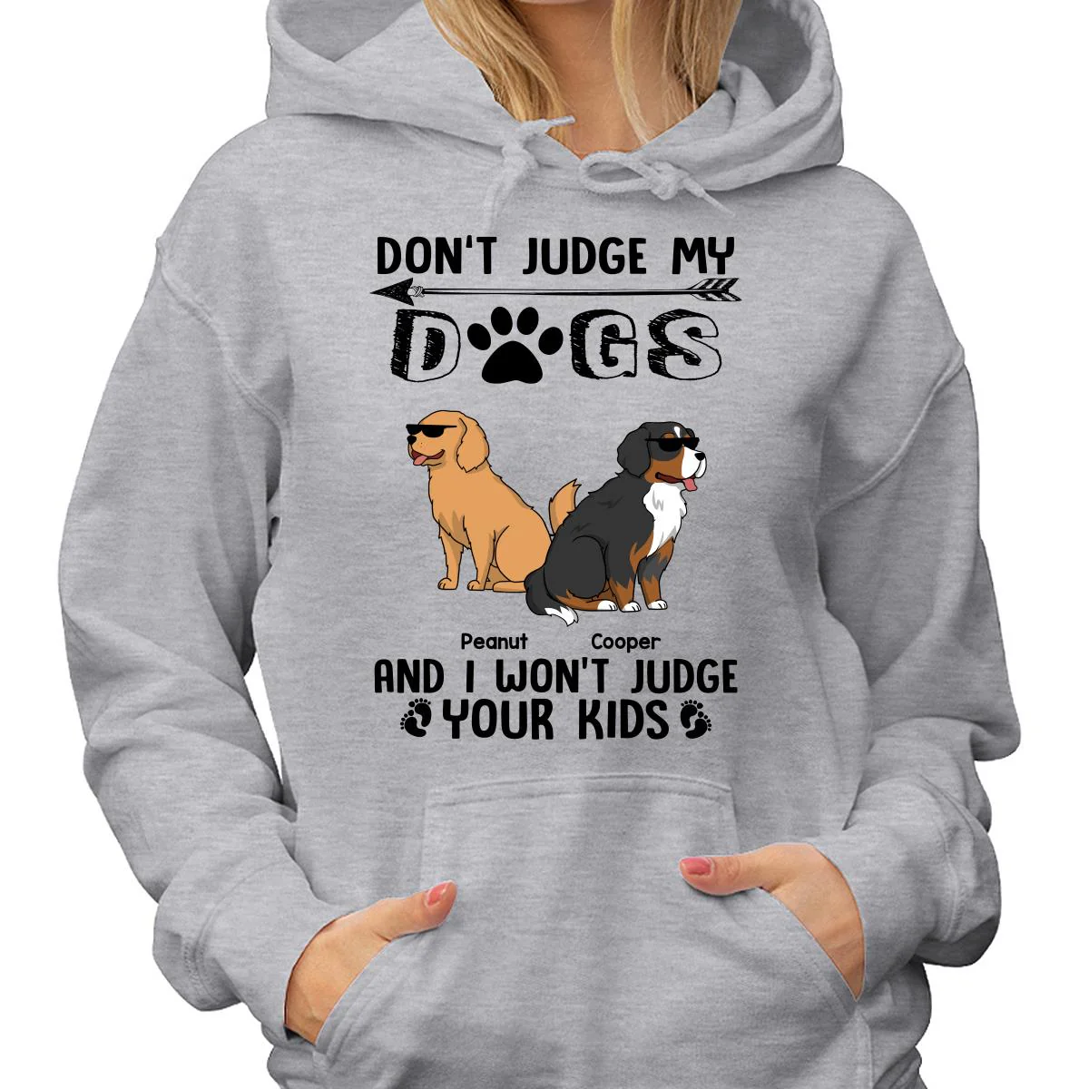 Don‘t Judge My Dog I Won’t Judge Your Kids Funny Dogs Cartoon Personalized Shirt - Image 4