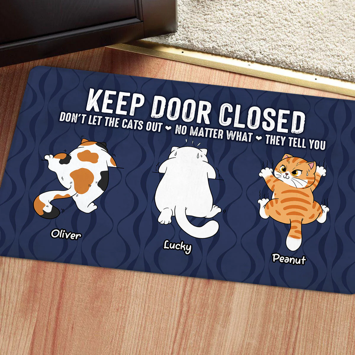 Don't Let The Cats Out Naughty Cats Personalized Doormat - Image 7
