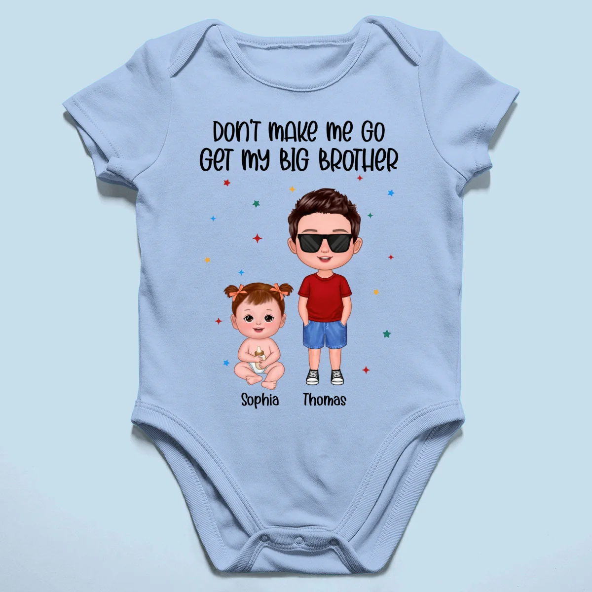 Don't Make Me Go Get My Big Brother Sister Personalized Baby Onesie - Image 11
