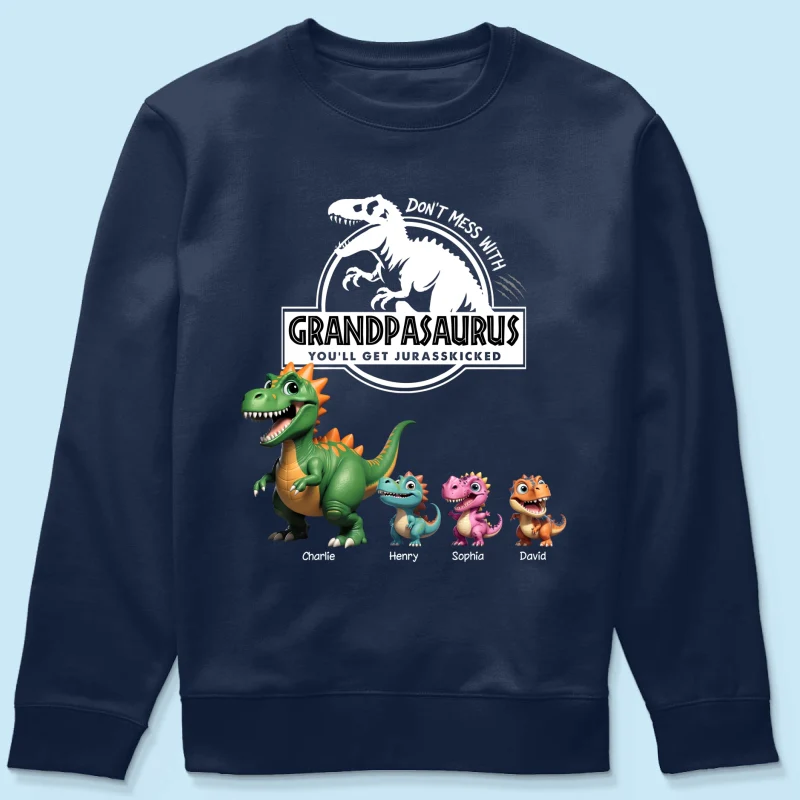 Don't Mess With Grandpasaurus Dinosaurs - Personalized Shirt - Father's Day Gift For Grandpa, Dad, Husband - Image 17