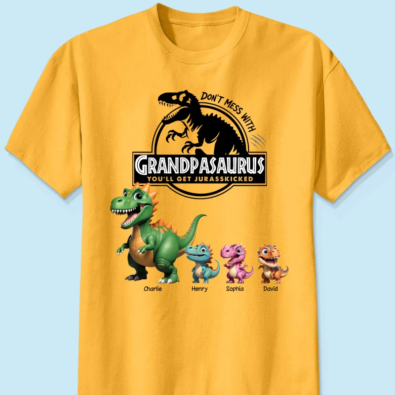 Don't Mess With Grandpasaurus - Personalized Shirt - Father's Day Gift For Grandpa, Dad, Husband - Image 15