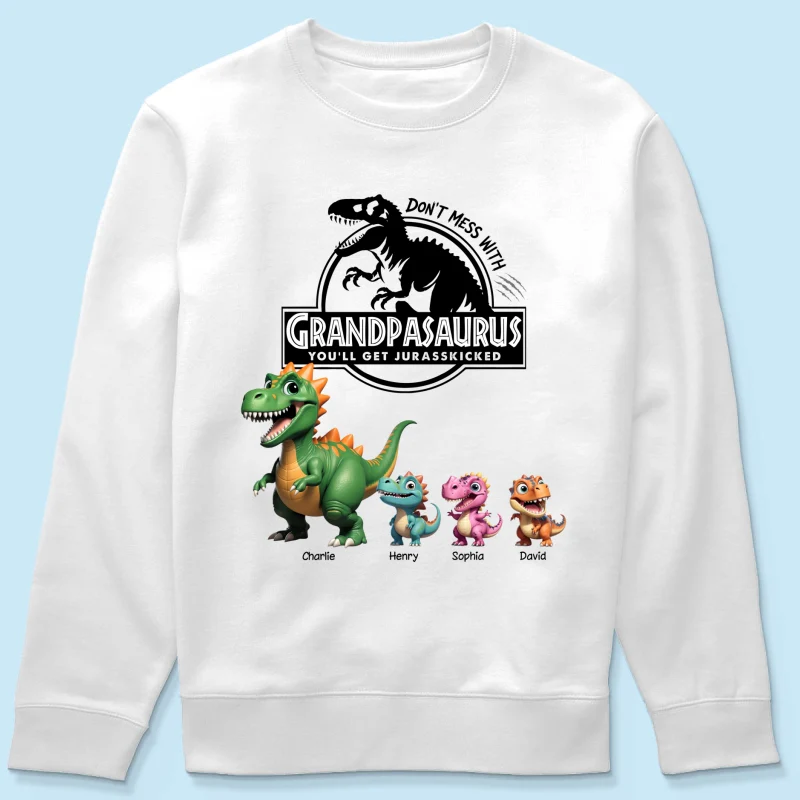 Don't Mess With Grandpasaurus - Personalized Shirt - Father's Day Gift For Grandpa, Dad, Husband - Image 16