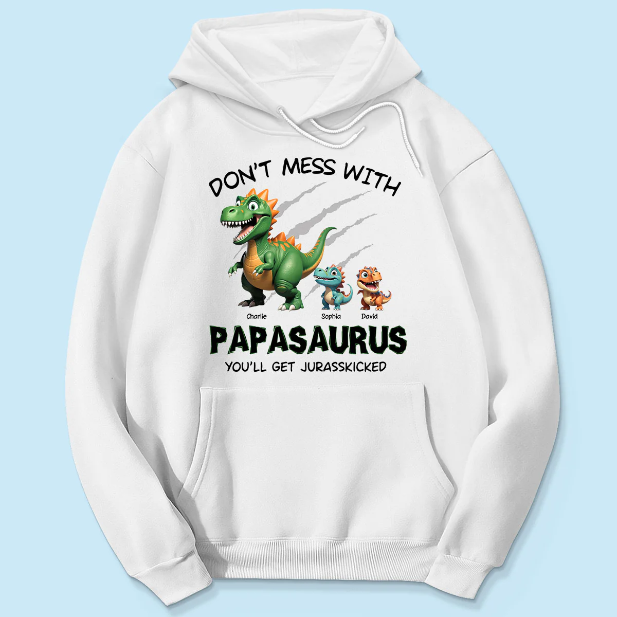 Don't Mess With Papasaurus 3D Effect Dinosaurs Personalized Shirt, Father's Day Gift For Grandpa, Dad - Image 4