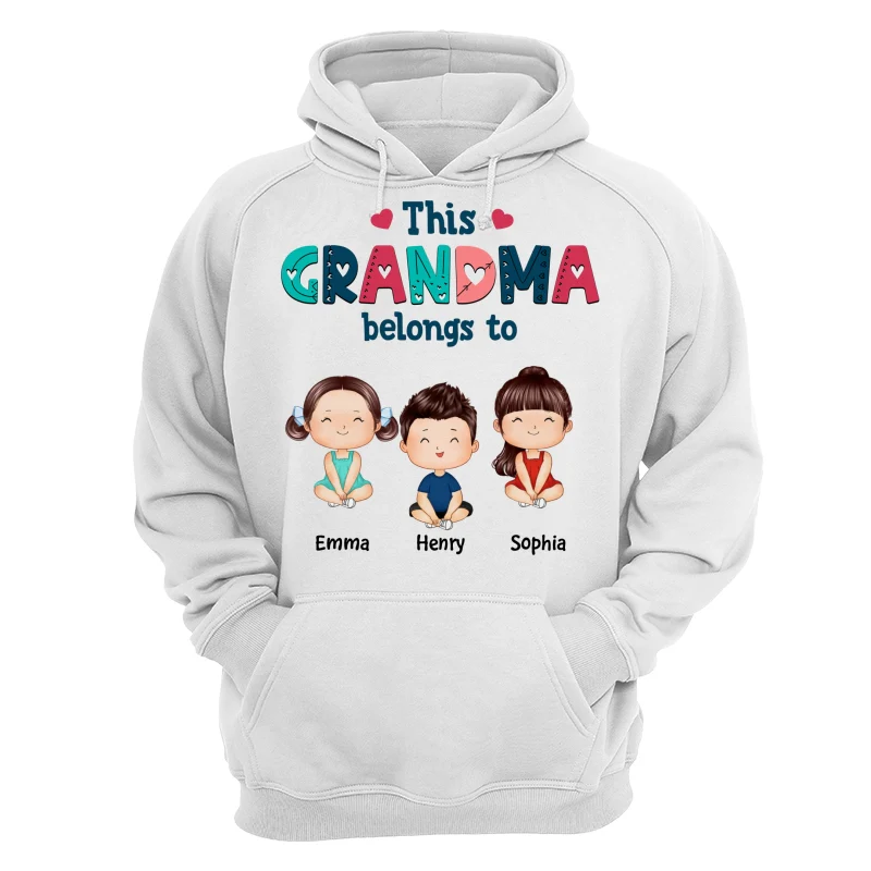 Doodle Pattern This Grandma Mom Belongs To Doll Kids Watercolor Style Personalized Shirt - Image 13