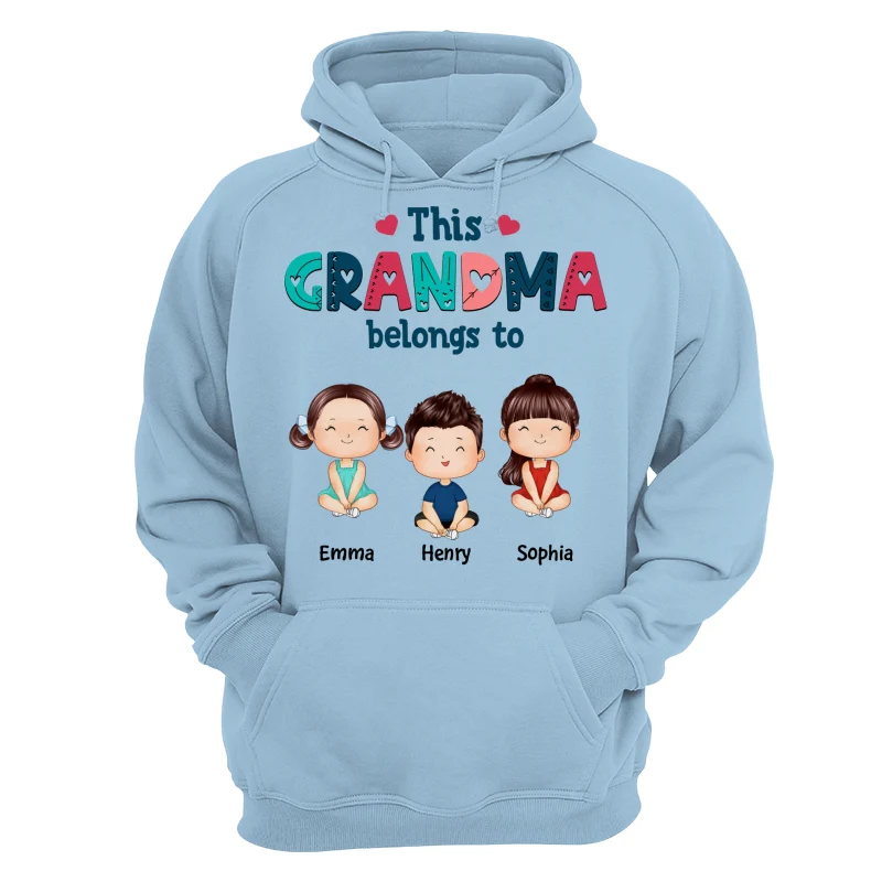 Doodle Pattern This Grandma Mom Belongs To Doll Kids Watercolor Style Personalized Shirt - Image 16