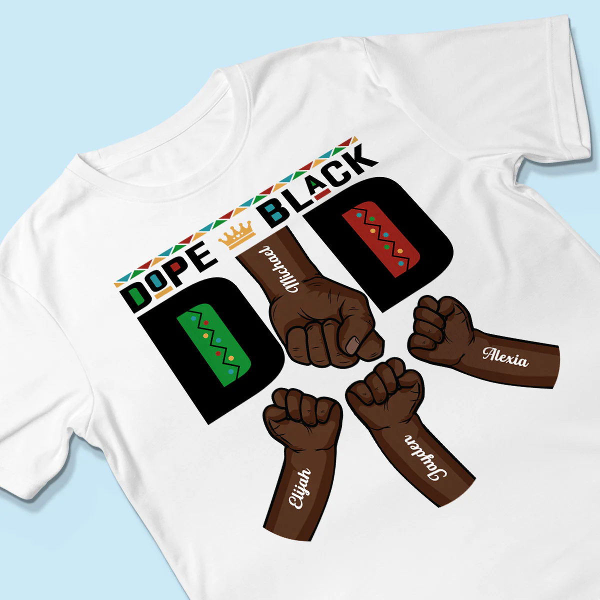 Dope Black Dad Fist Bump Father‘s Day Gift Personalized Shirt - Image 3