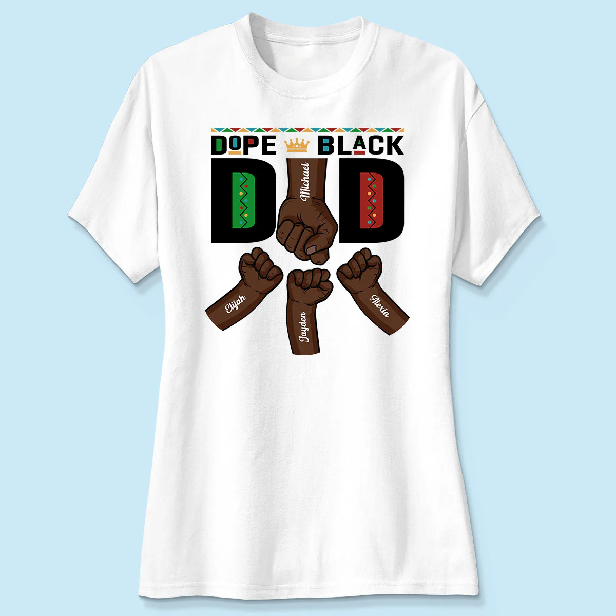 Dope Black Dad Fist Bump Father‘s Day Gift Personalized Shirt - Image 4