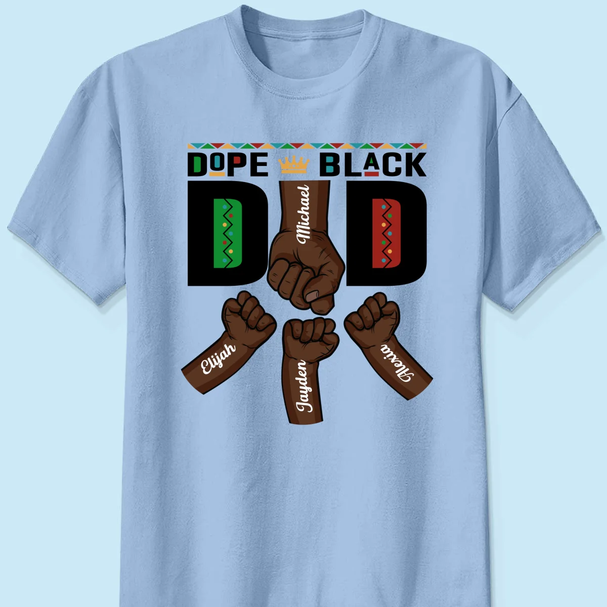 Dope Black Dad Fist Bump Father‘s Day Gift Personalized Shirt - Image 9