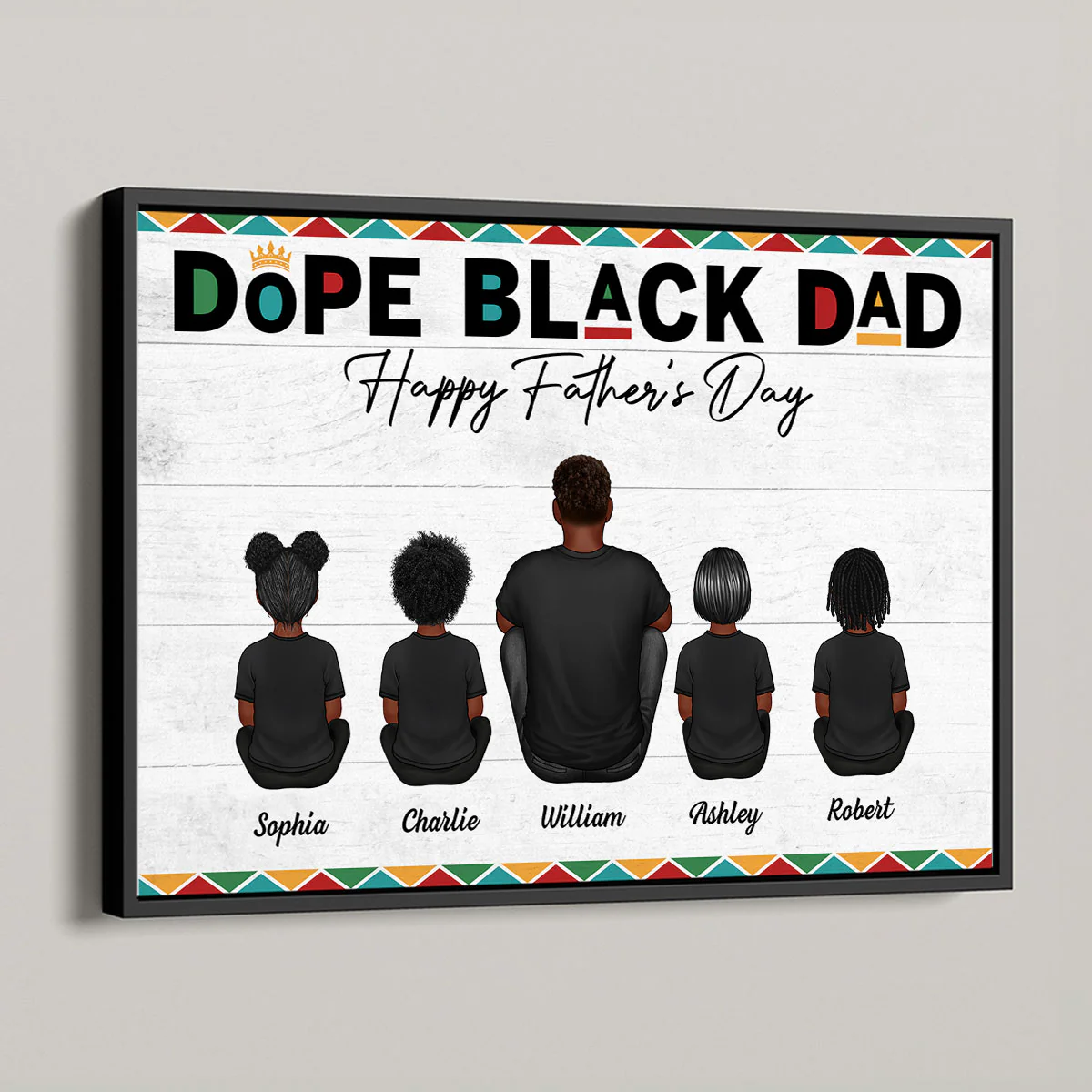 Dope Black Dad Personalized Poster| Heartfelt Father's Day Gift For Dad