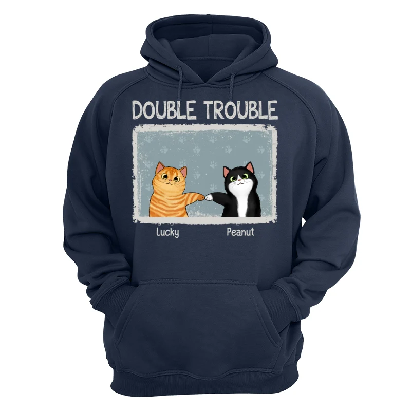 Double Trouble Drizzle Color Frame Fluffy Cat Personalized Shirt - Image 14