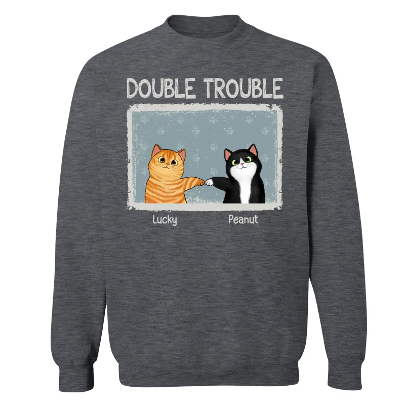Double Trouble Drizzle Color Frame Fluffy Cat Personalized Shirt - Image 18