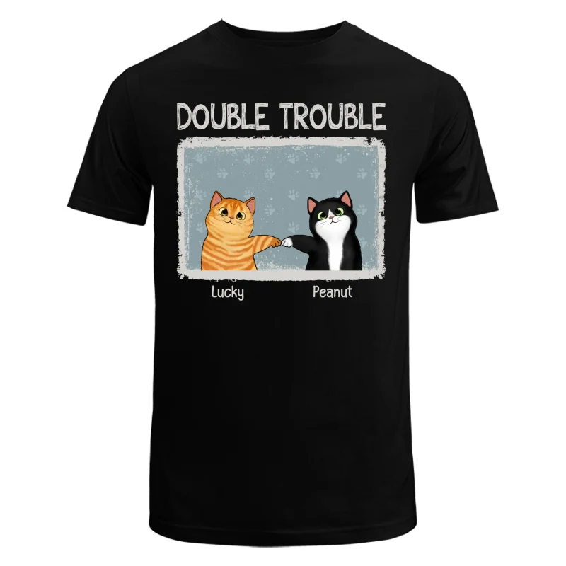 Double Trouble Drizzle Color Frame Fluffy Cat Personalized Shirt - Image 5