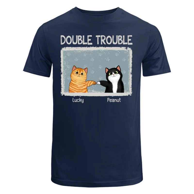 Double Trouble Drizzle Color Frame Fluffy Cat Personalized Shirt - Image 6