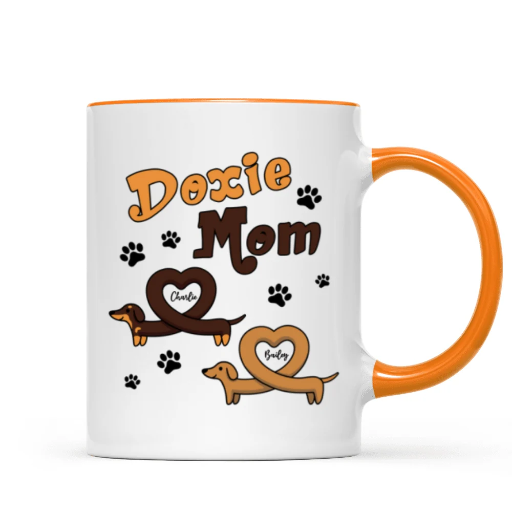 Doxie Mom Cute Heart Dachshunds Personalized Mug - Image 15