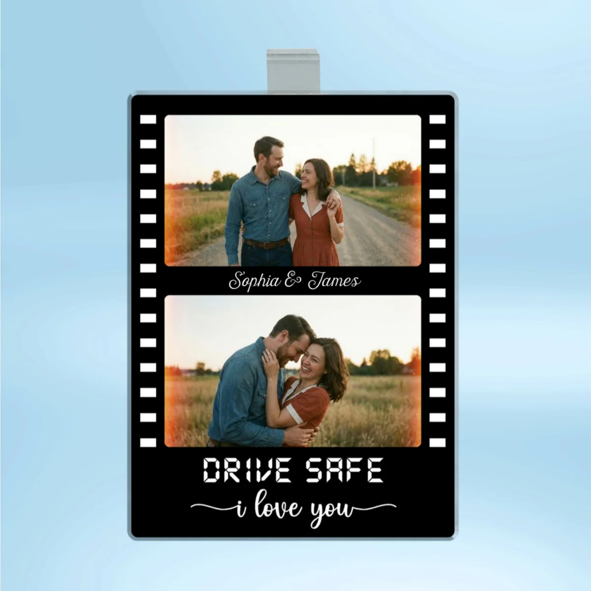 Drive Safe Couple Custom Photo Film Strip Style - Personalized Acrylic Car Visor - Gift For Him, Gift For Her - Image 10