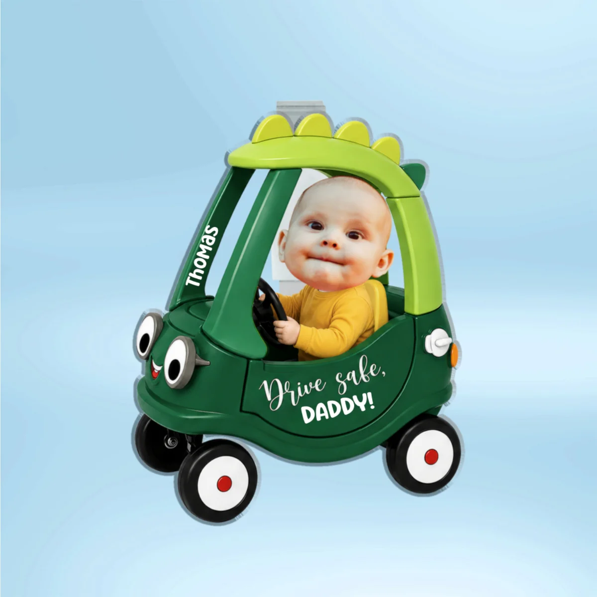 Drive Safe Daddy Baby Custom Photo in Toy Car - Personalized Acrylic Car Visor - Father's Day Gift For Dad, Husband - Image 9