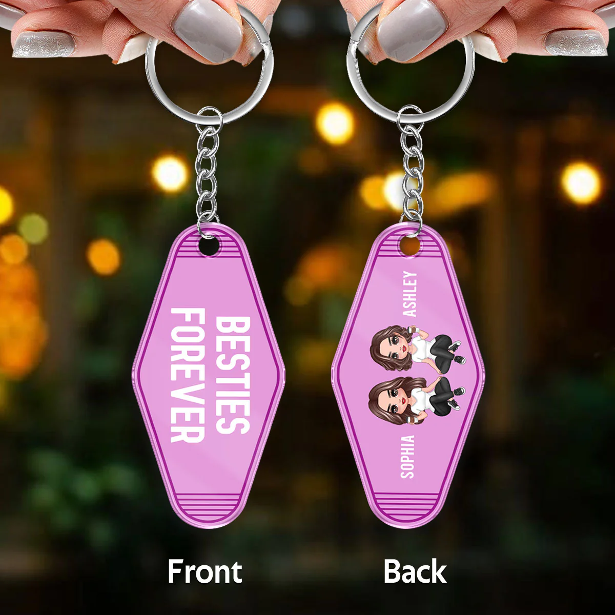 Drive Safe Doll Besties Simple Personalized Acrylic Keychain - Image 3