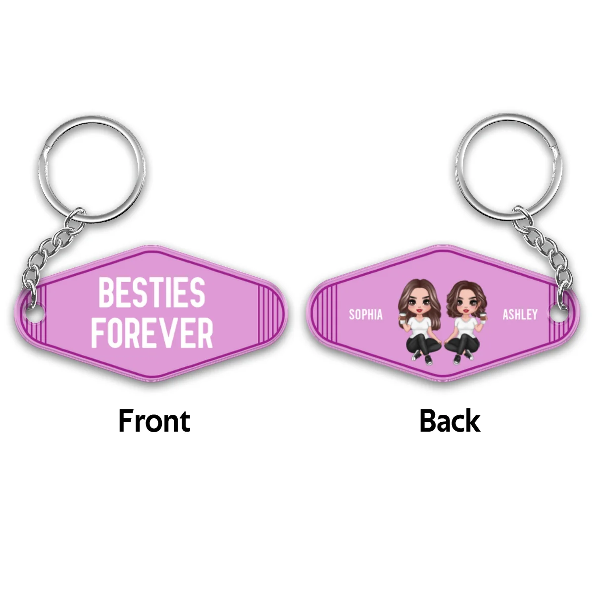 Drive Safe Doll Besties Simple Personalized Acrylic Keychain - Image 4
