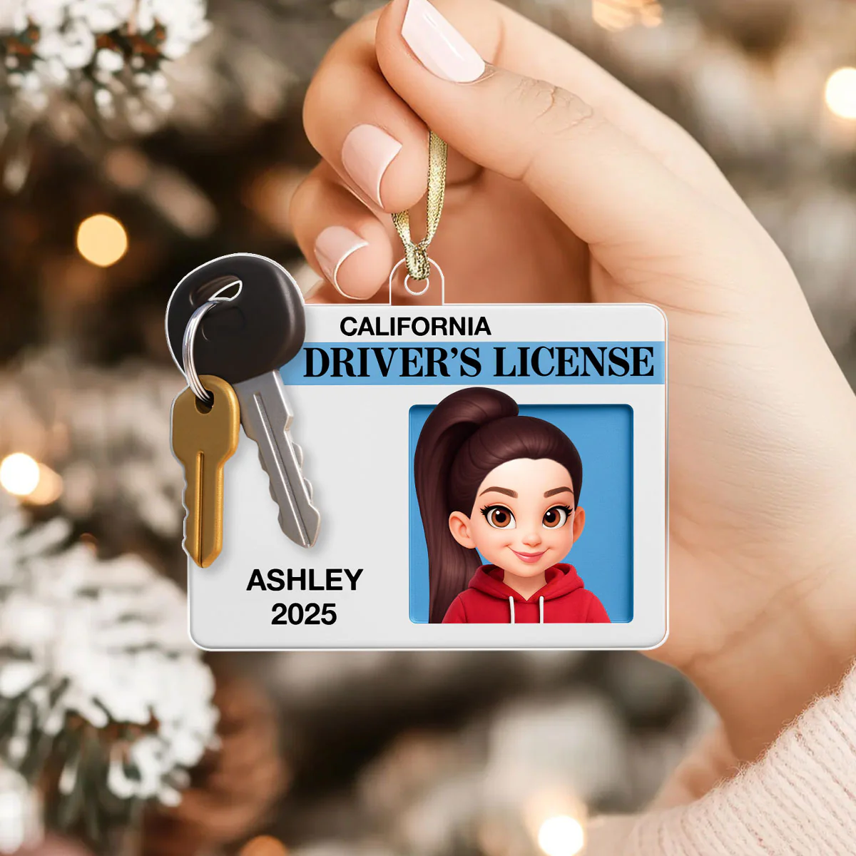 Driver's License 3D Effect - Personalized Acrylic Ornament - Christmas Gift For New Drivers, Teen Boy Teen Girl - Image 3