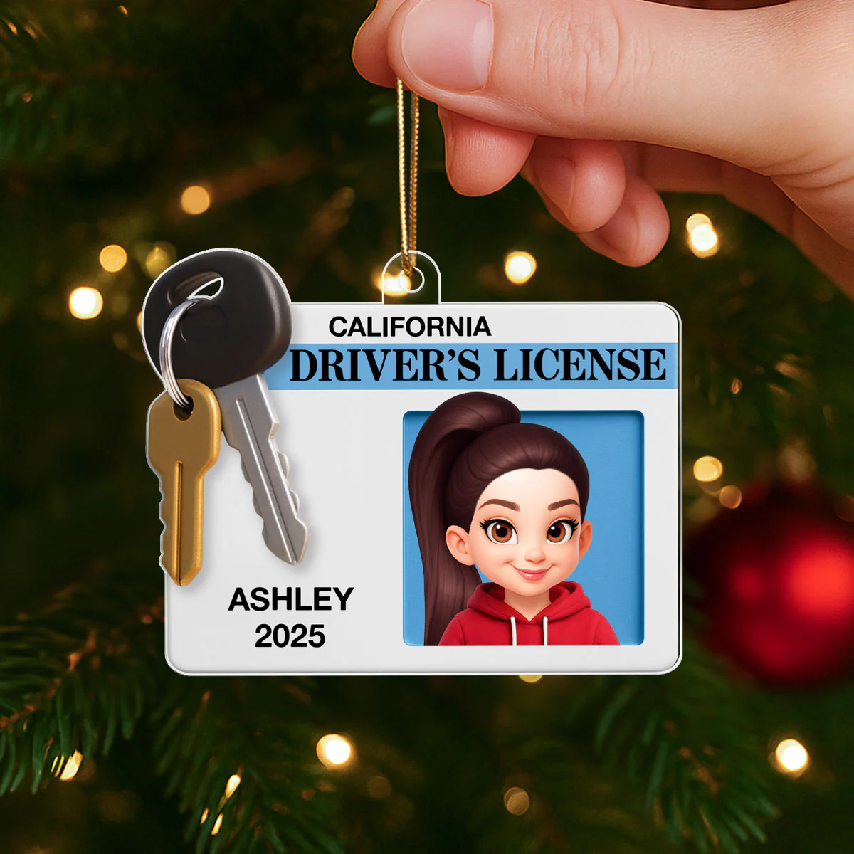 Driver's License 3D Effect - Personalized Acrylic Ornament - Christmas Gift For New Drivers, Teen Boy Teen Girl - Image 4
