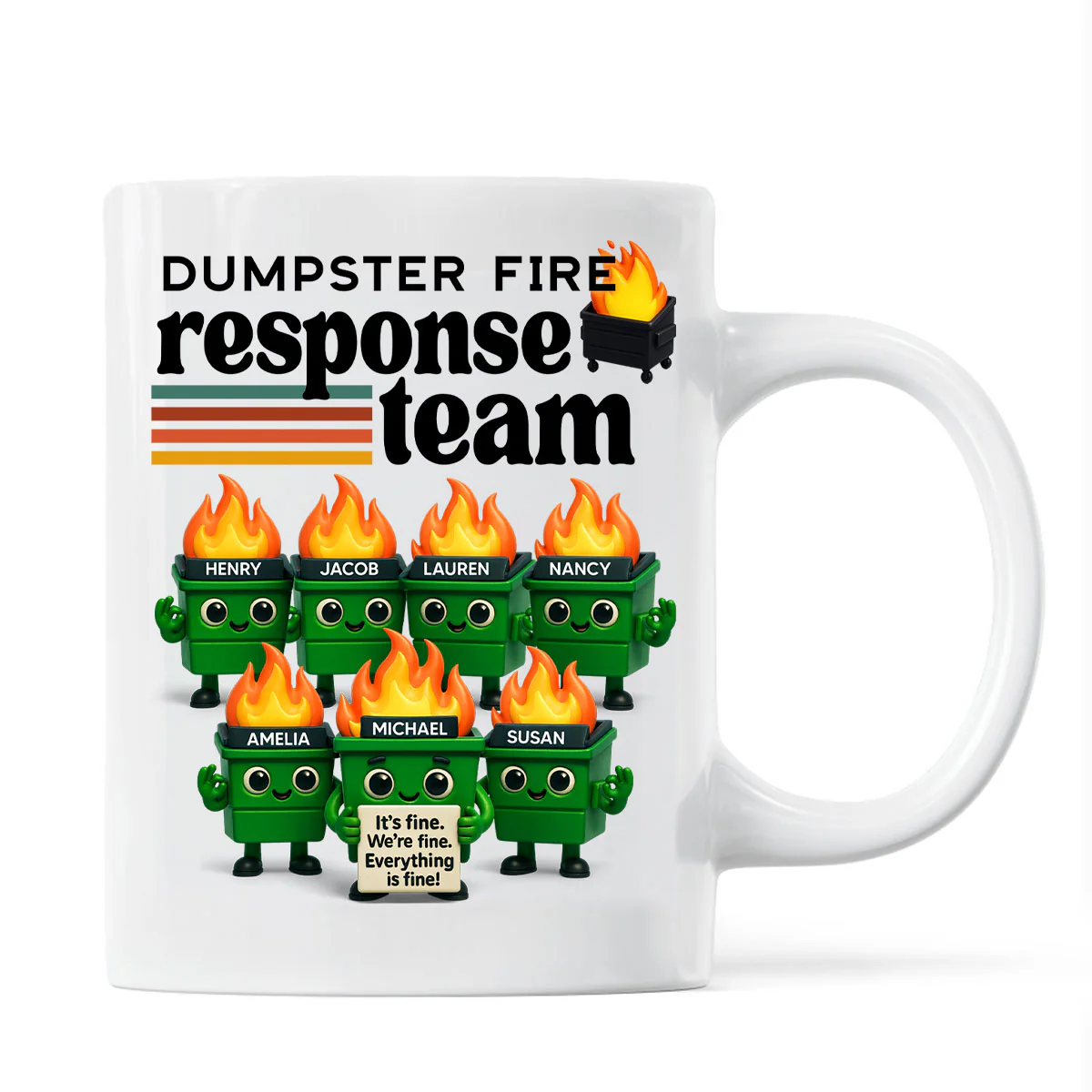 Dumpster Fire Response Team - Personalized Mug - Funny Christmas Gift, White Elephant Gift for Coworkers, Boss - Image 2