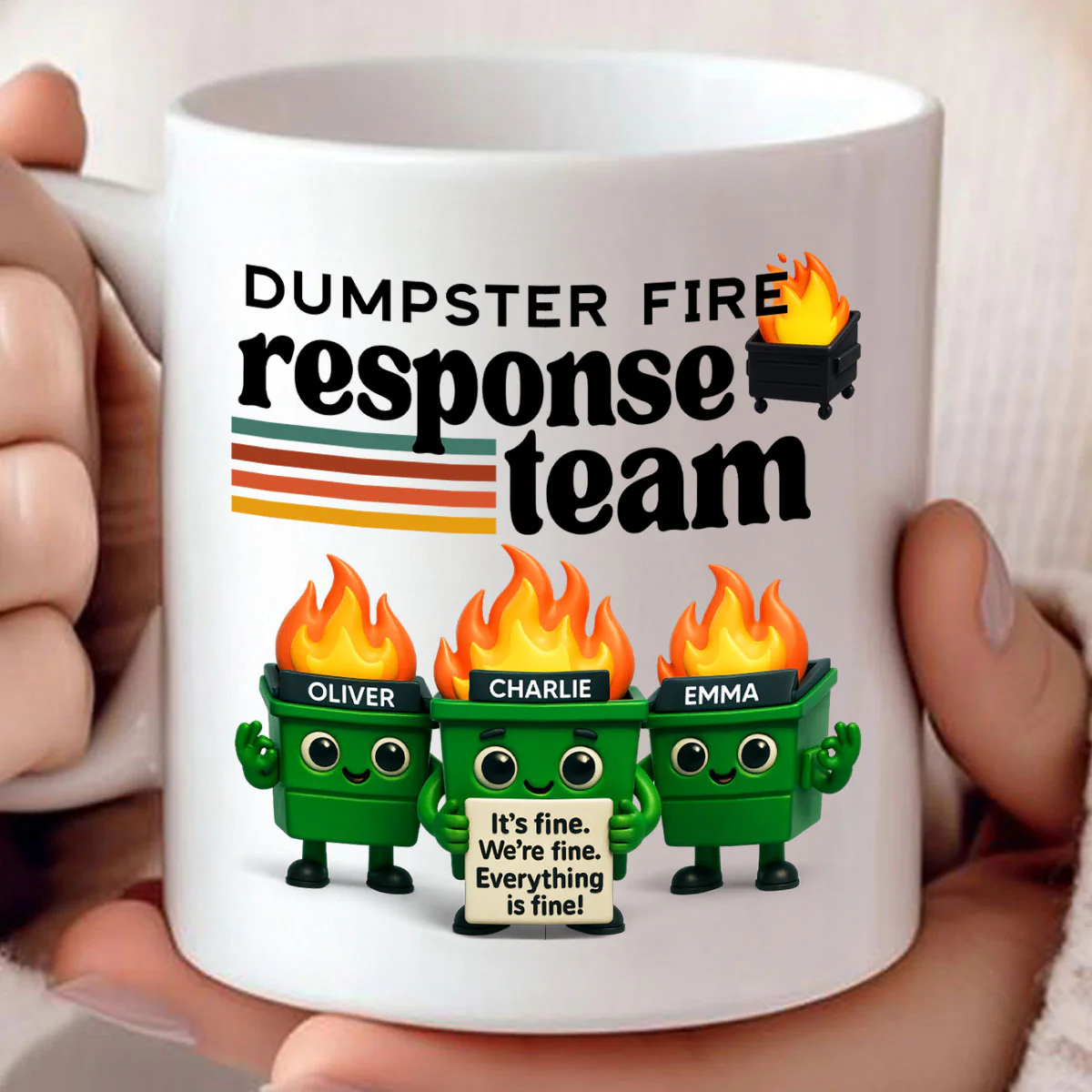 Dumpster Fire Response Team - Personalized Mug - Funny Christmas Gift, White Elephant Gift for Coworkers, Boss - Image 3