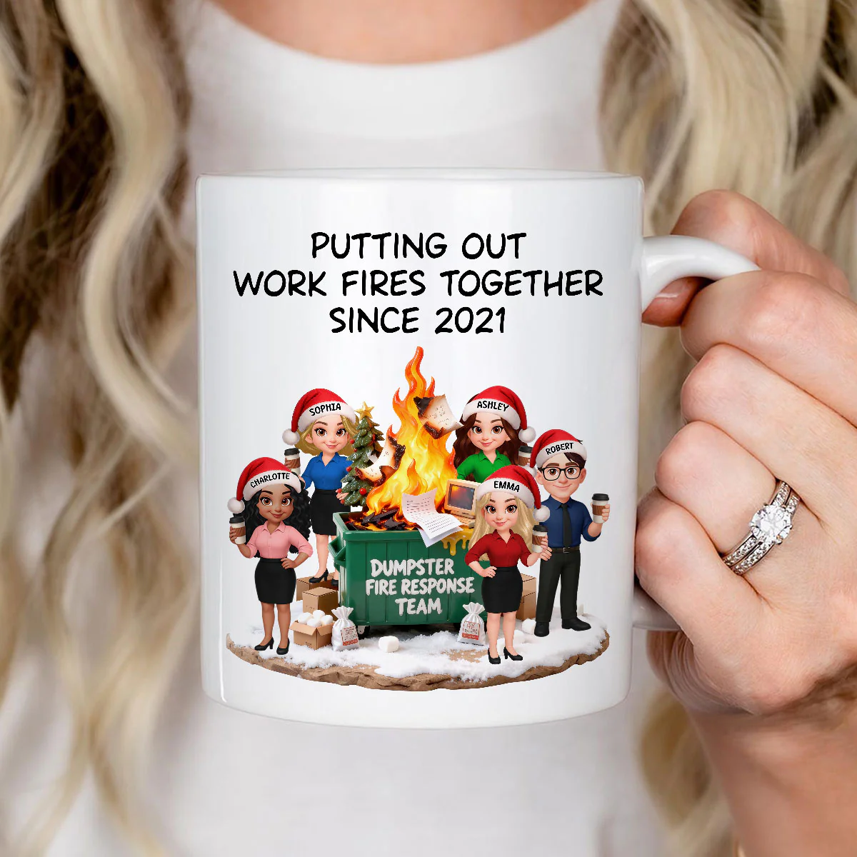 Dumpster Fire Response Team - Personalized Mug - Funny Gift For Coworkers, Work Besties - Image 3