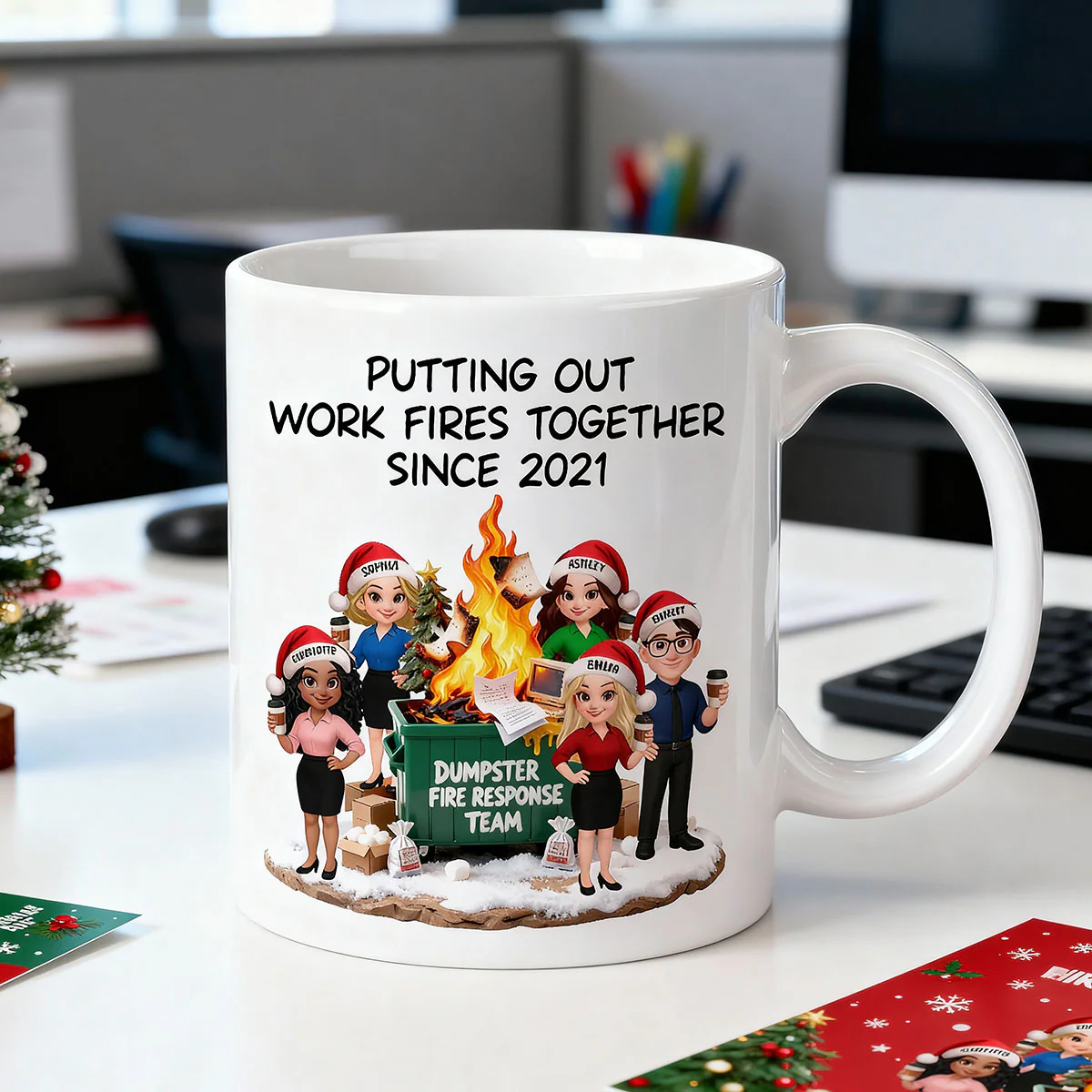 Dumpster Fire Response Team - Personalized Mug - Funny Gift For Coworkers, Work Besties - Image 4