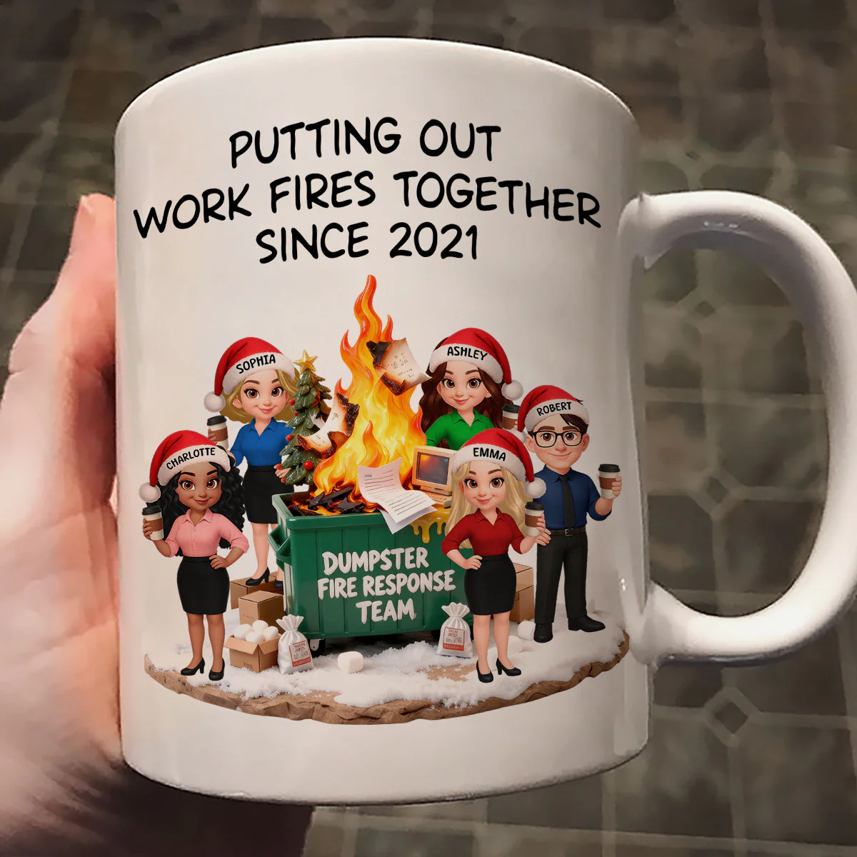 Dumpster Fire Response Team - Personalized Mug - Funny Gift For Coworkers, Work Besties - Image 7