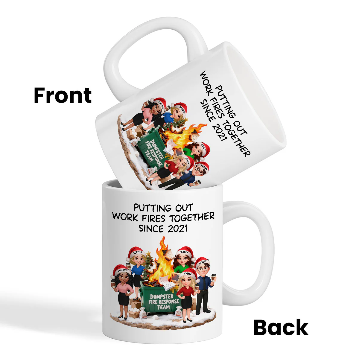 Dumpster Fire Response Team - Personalized Mug - Funny Gift For Coworkers, Work Besties - Image 8