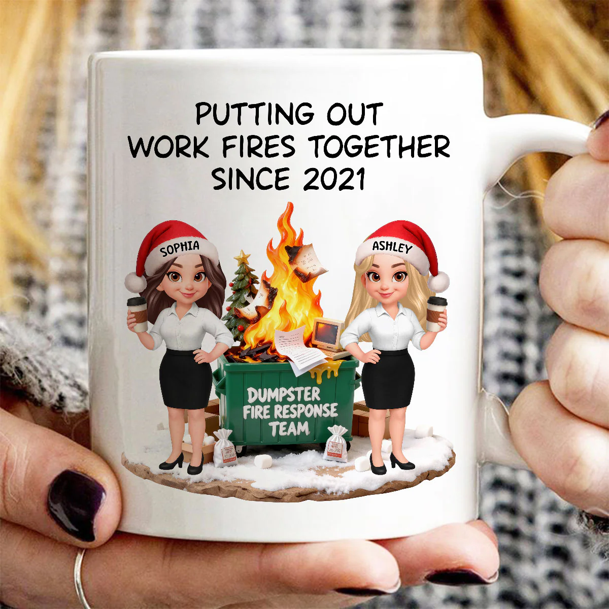 Dumpster Fire Response Team - Personalized Mug - Funny Gift For Coworkers, Work Besties - Image 9