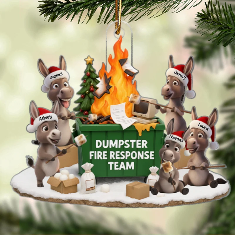Dumpster on Fire Response Team - Personalized Acrylic Ornament - Funny Christmas Gift for Coworkers, Employees, Work Besties - Image 11