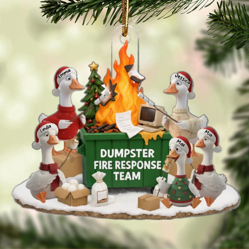 Dumpster on Fire Response Team - Personalized Acrylic Ornament - Funny Christmas Gift for Coworkers, Employees, Work Besties - Image 12
