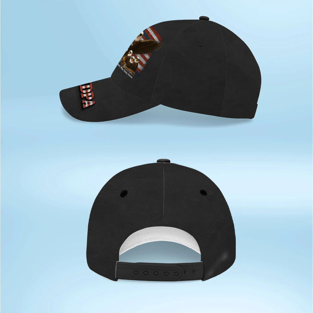 Eagle Dad Grandpa 3D Effect Personalized Classic Cap, Perfect 2025 Father's Day Gift For Dad, Gift for Husband, Gift For Grandpa - Image 6