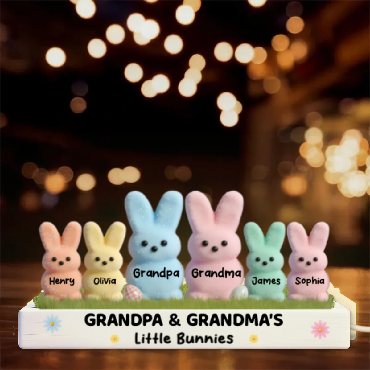 Easter Grandma & Grandpa Little Bunnies - Personalized Light Box - Gift For Grandparents, Easter Decoration - Image 9