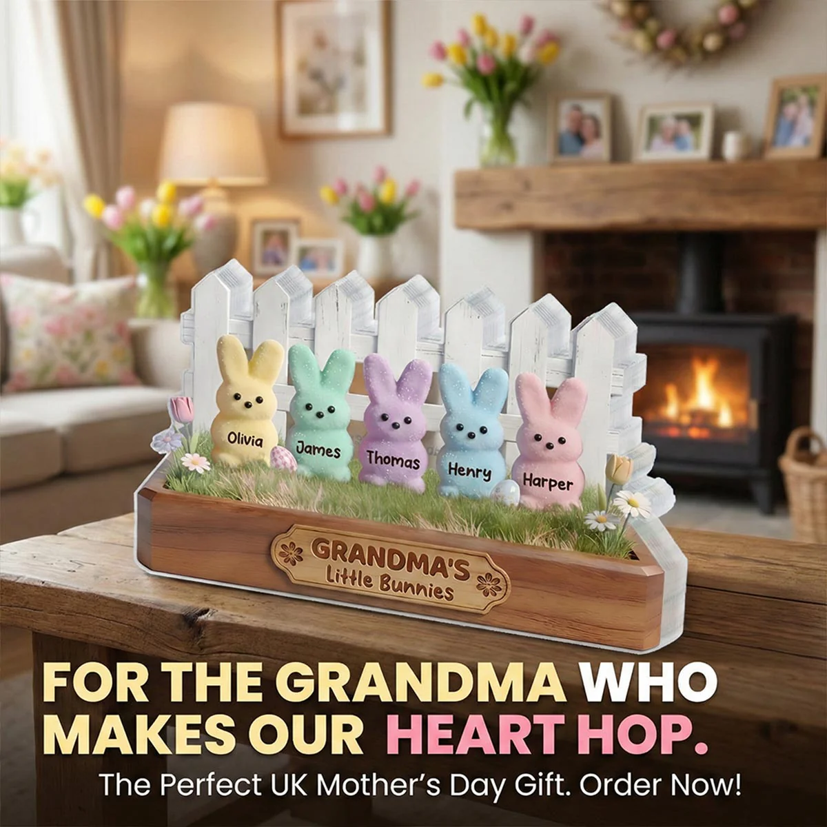 Easter Grandma Little Bunnies - Personalized Acrylic Block Plaque - Gift For Grandma, Easter Decoration - Image 10