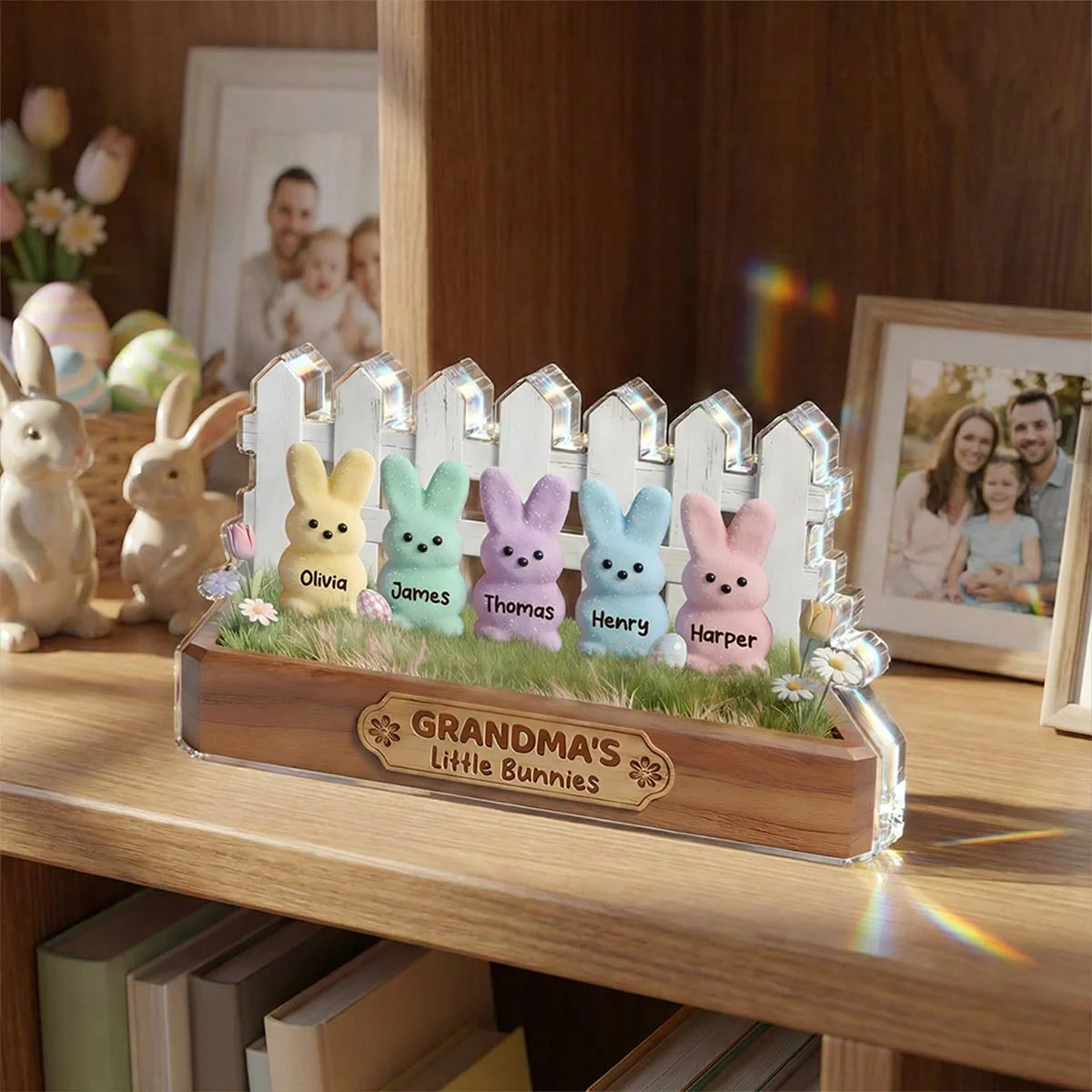 Easter Grandma Little Bunnies - Personalized Acrylic Block Plaque - Gift For Grandma, Easter Decoration - Image 4