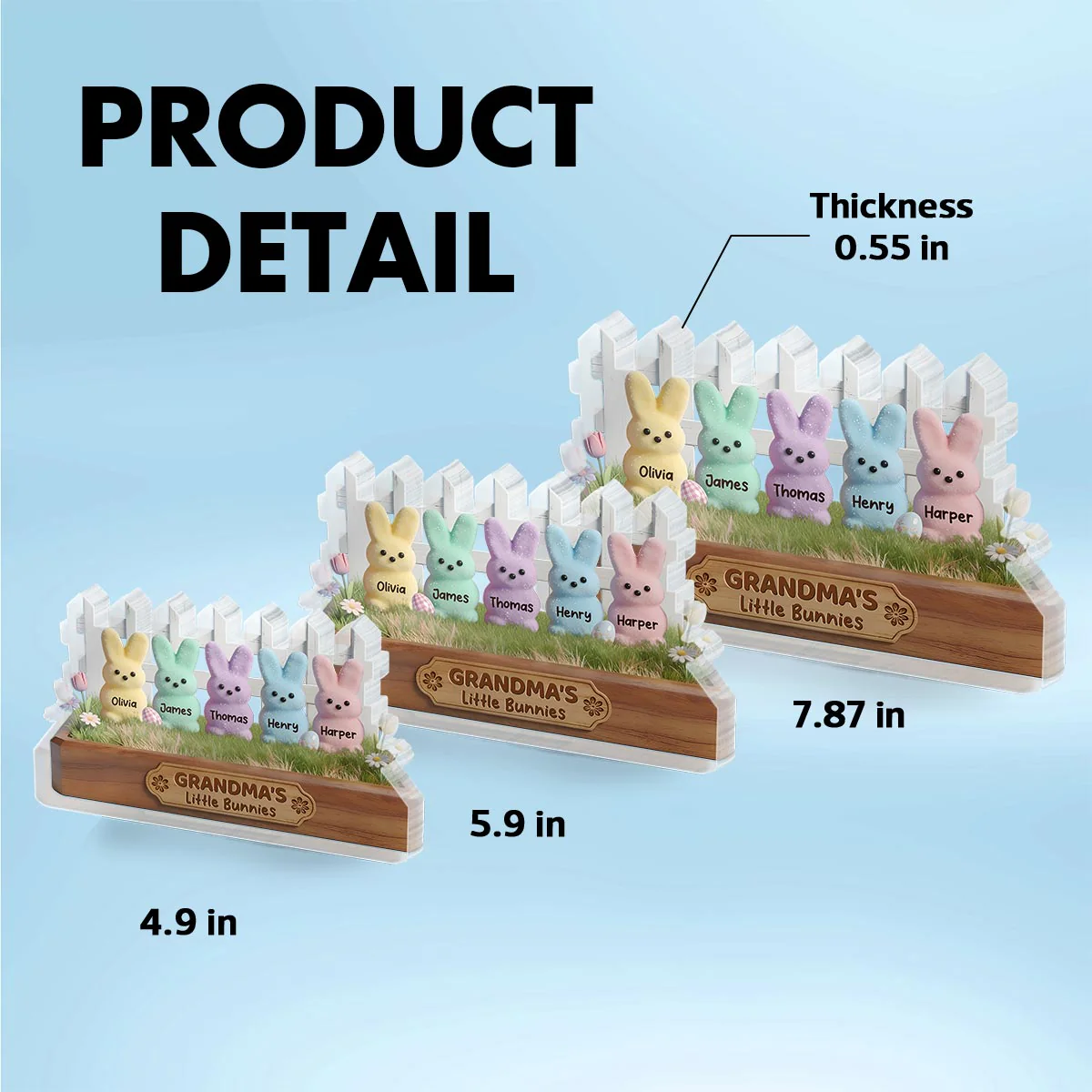 Easter Grandma Little Bunnies - Personalized Acrylic Block Plaque - Gift For Grandma, Easter Decoration - Image 5