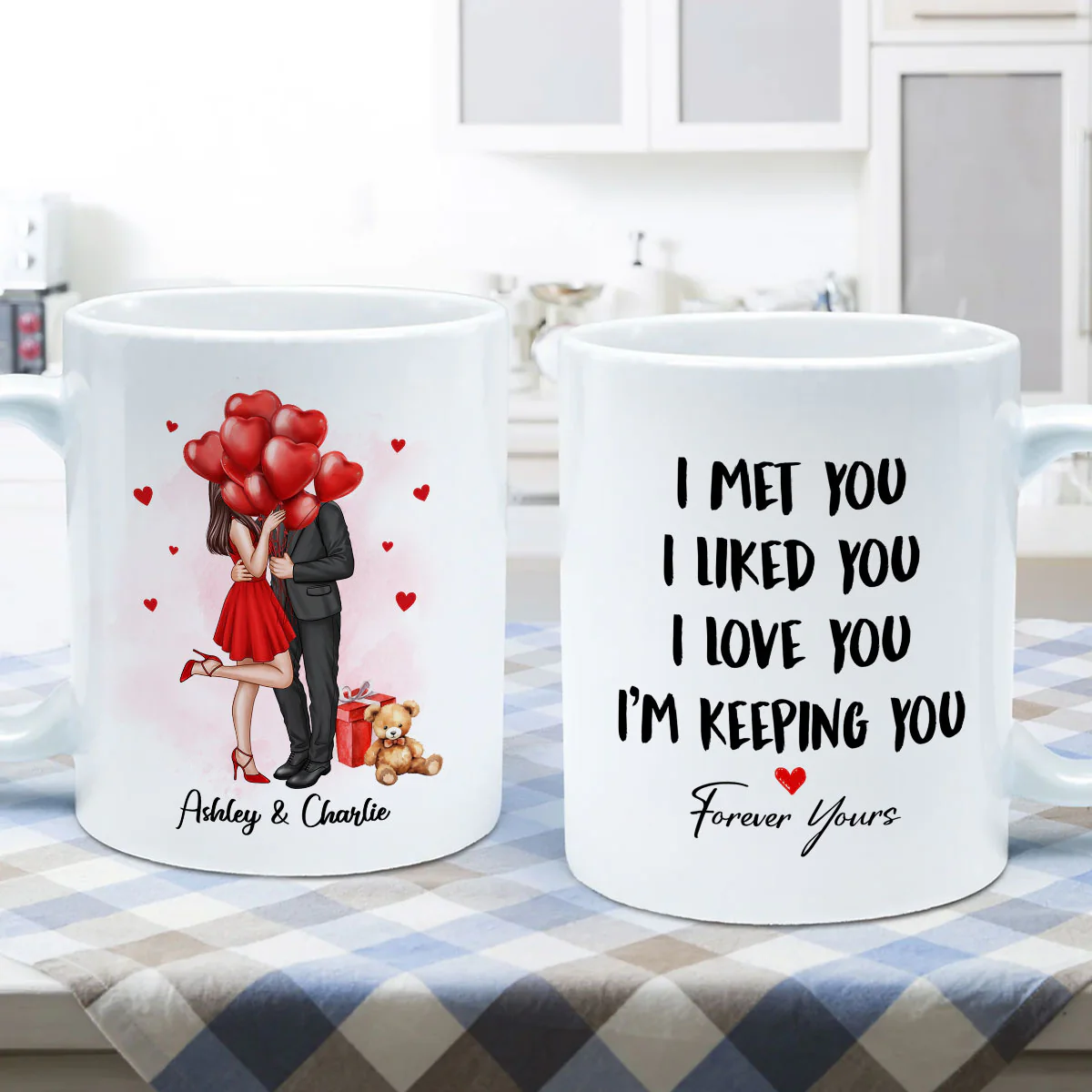 Elegant Couple I Met You I Love You Personalized Mug - Image 5