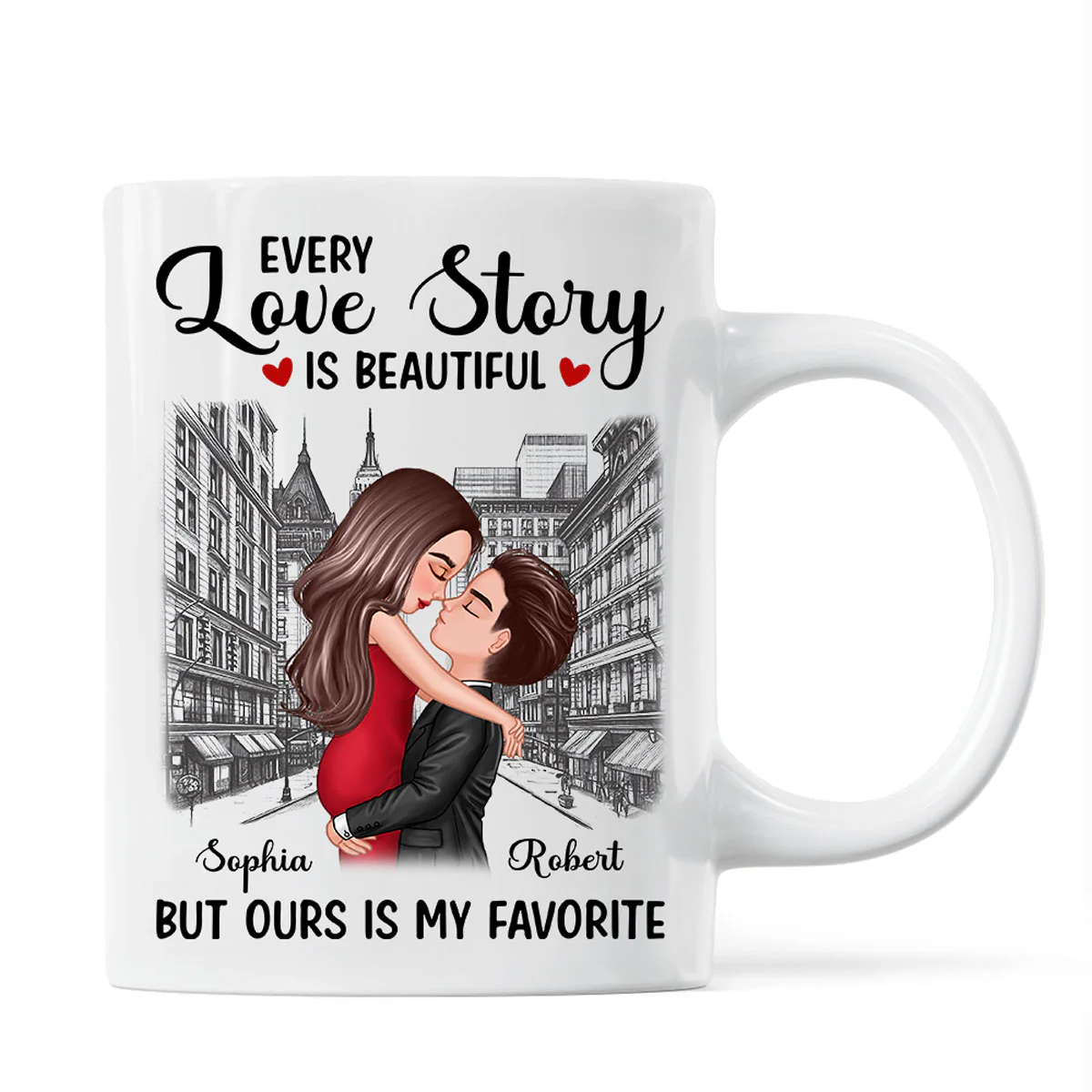 Elegant Couple On The Street Personalized Mug - Image 2