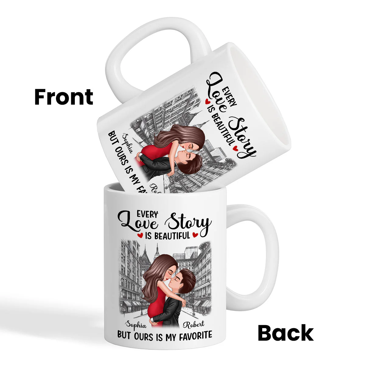 Elegant Couple On The Street Personalized Mug - Image 3