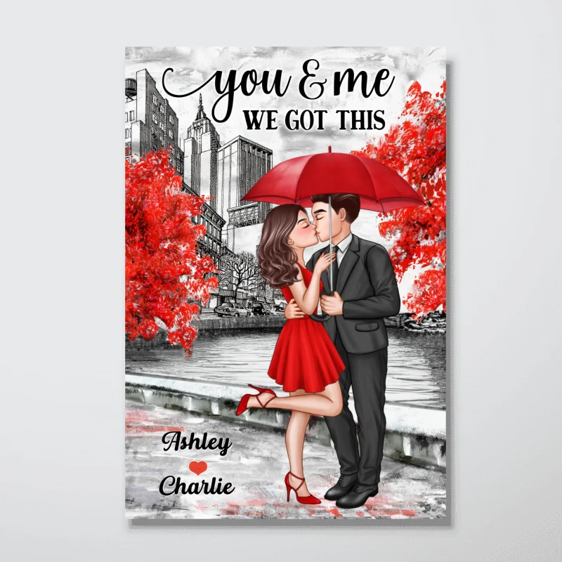 Elegant Couple On The Street Valentine‘s Day Gift Personalized Vertical Poster - Image 6